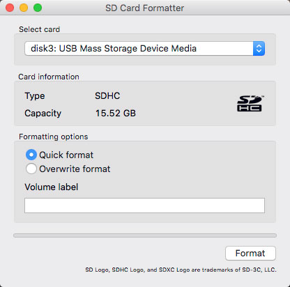 Formater une carte SD