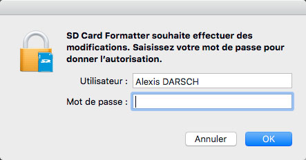 SD Card Formatter Autorisation