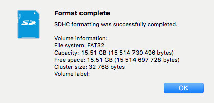 SD Card Formatter rapport